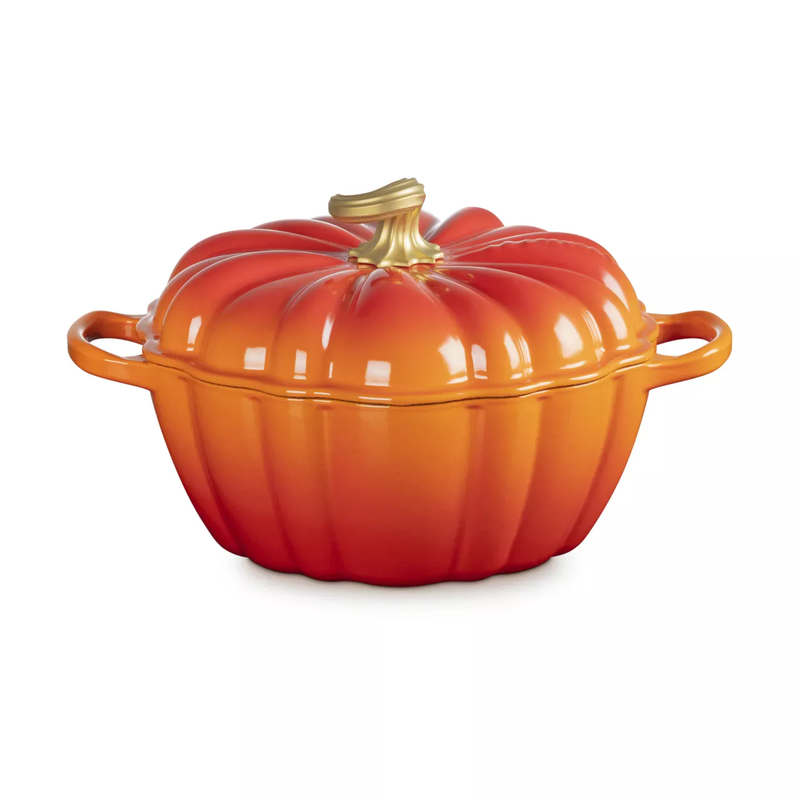Le Creuset Signature Kürbis-Bräter 24 cm, Ofen rot goldener Knopf