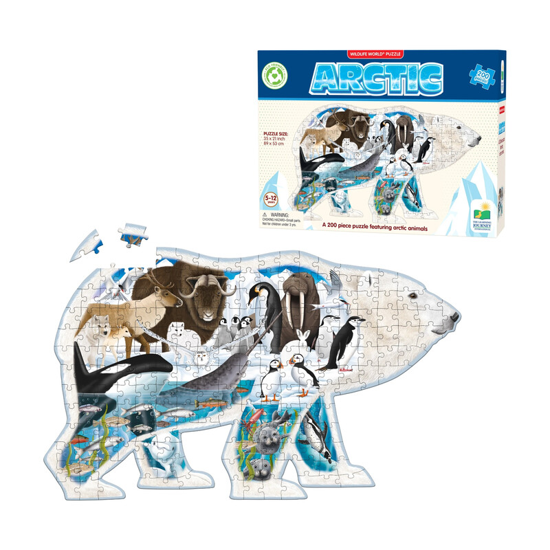 Wildlife World Arctic Themed Jigsaw Puzzle for Kids & Adults - 200 Piece Educational Wildlife Scene Puzzle