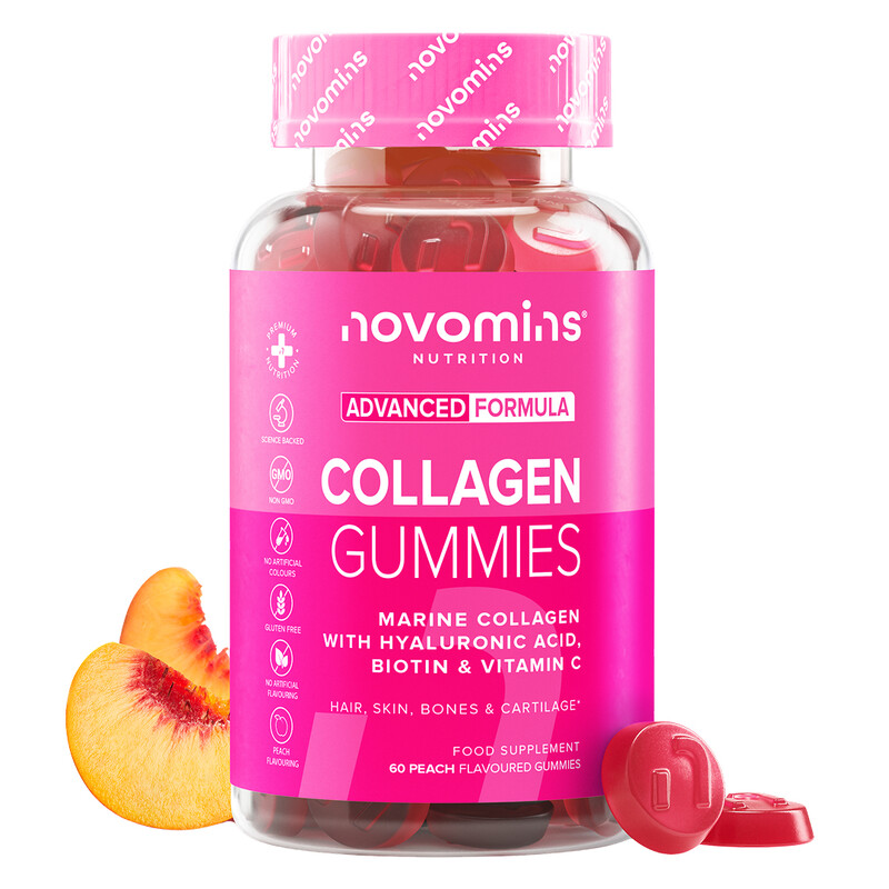 Novomins Peach/Purple Collagen Gummies - 60 Gummies