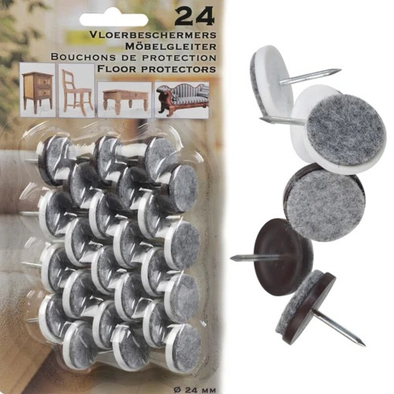 Easygift 24 pièces de protège-sols en feutre pour meubles - Blanc