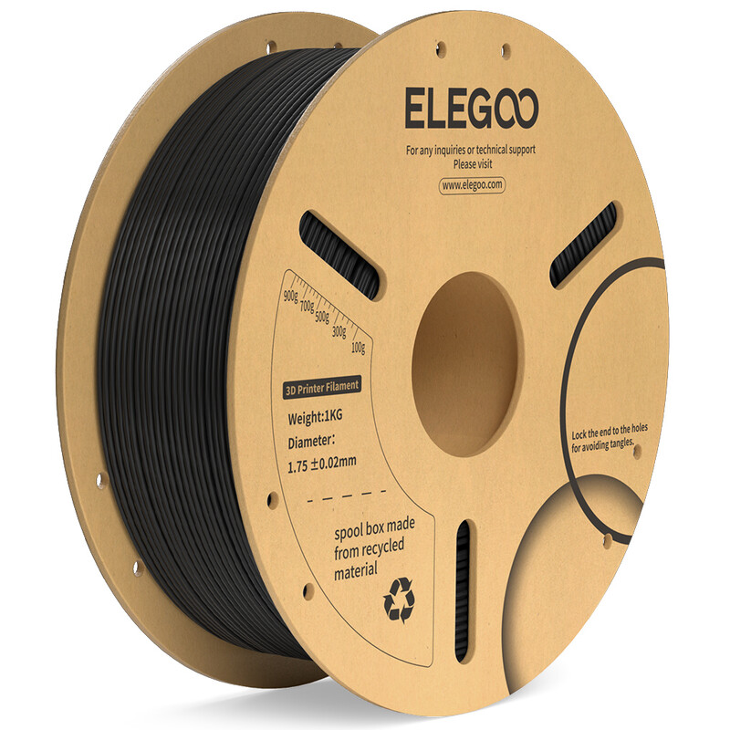 Elgoo PLA+ Filament 1kg PAPER Spool-Black