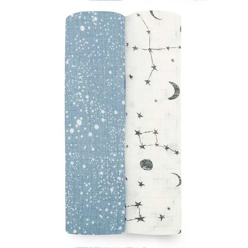 ™ Essentials Silky Soft Muslin Swaddle 2 Pack Cosmic Galaxy