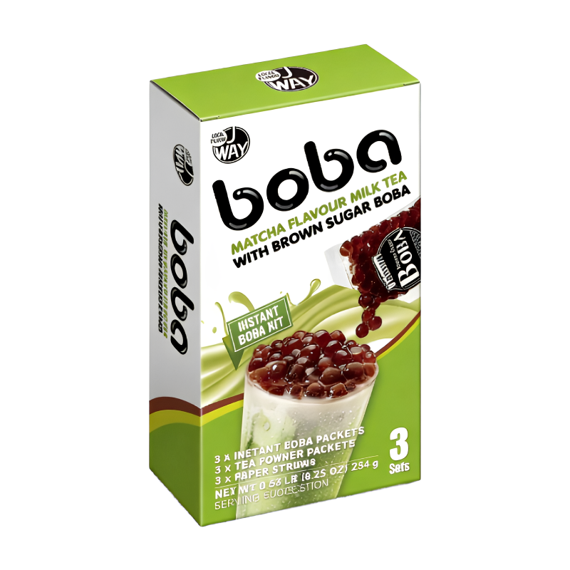 J-WAY Brown Sugar Boba Matcha Milk Tea Kit 234g