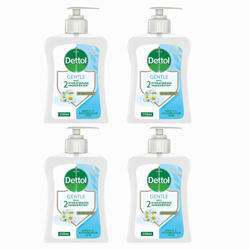 Dettol Savon pour les mains Camomille et fleur de coton (Doux) 250 ml x 4 (Lot de 4)
