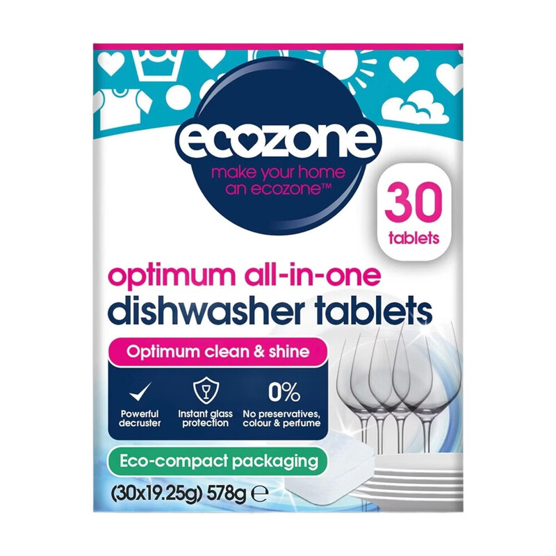 Ecozone Optimum Allinone Dishwasher Tablets 30 X 19.25G (578G)