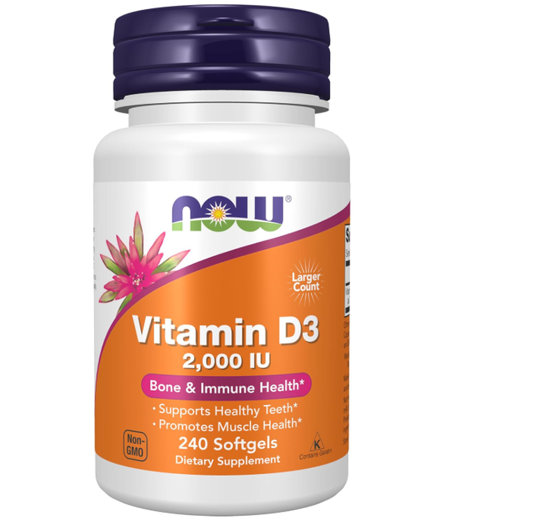 Now Foods Vitamin D3 2000Iu Immune Support Softgels - 240 Softgels