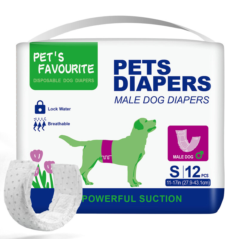Dog Nappies Disposable Male Dog Diapers, Powerful Absorption and Water Locking, Breat