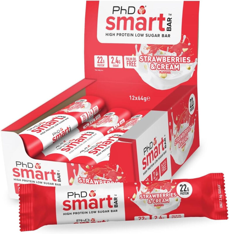 Smart Protein Bar Strawberry & Cream Flavour - 12 x 64g