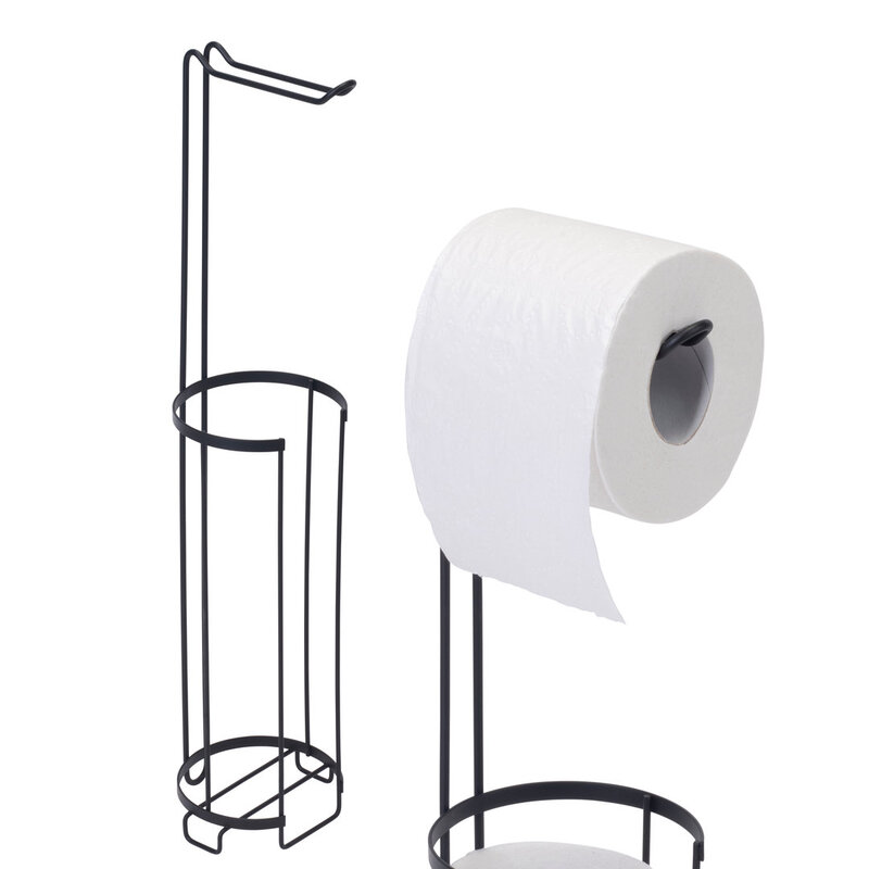 Wire Toilet Roll Holder - Black