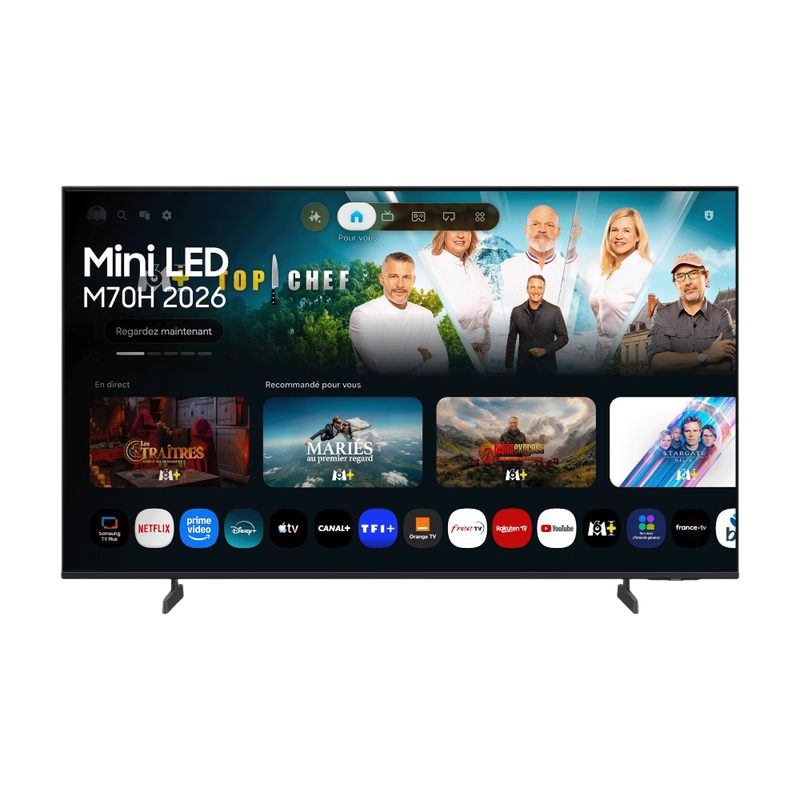 Téléviseur Mini LED 75 SAMSUNG Ultra HD 3840 x 2160 Tizen™ HDR10+ Wi Fi intégré WiFi 5 Bluetooth - vue 2