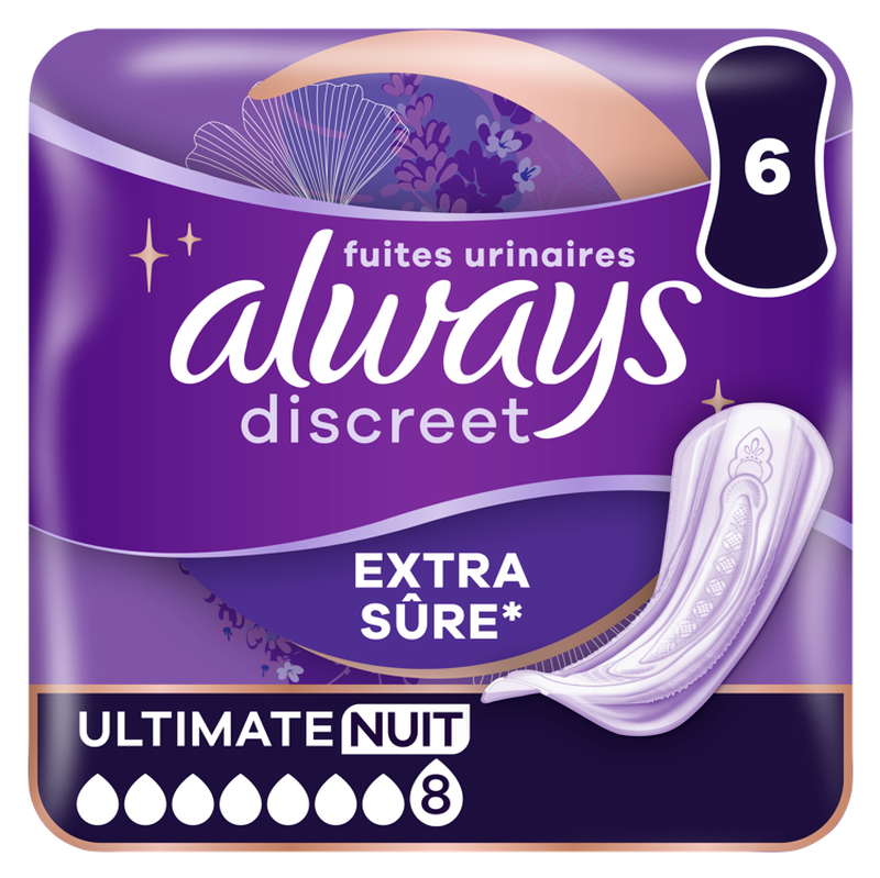 ALWAYS Discreet Ultimate Nuit - Serviettes D'Incontinence - 6 Unités