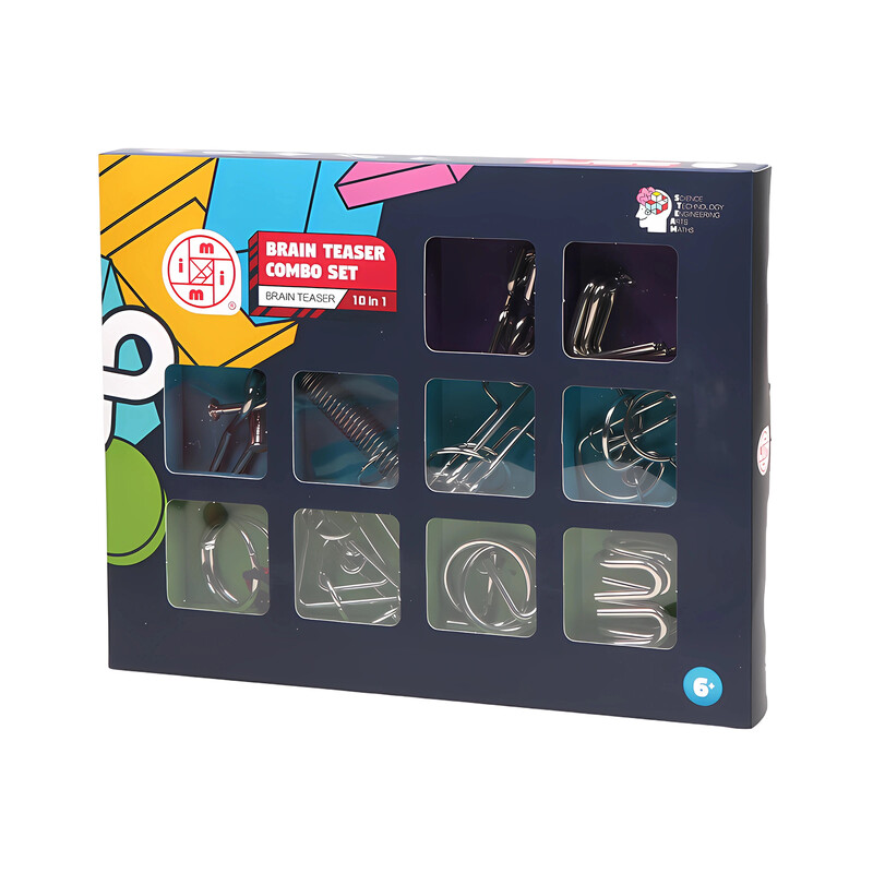MIMI 10-in-1 Metall Geduldspiel Drahtpuzzle Set Logikspielzeug Geschenk für Kinder Erwachsene