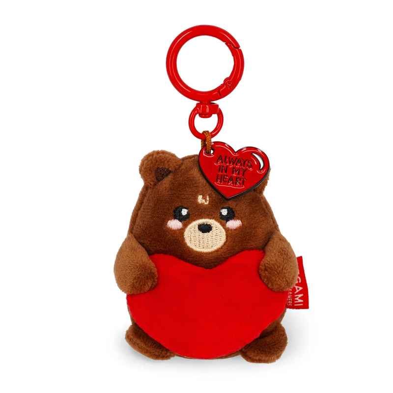 Legami Plush Key Ring - Super Soft! - Tiny - Teddy Bear (Always in my heart) 11cm