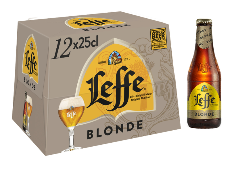 LEFFE Bière Blonde D'Abbaye 6,6% Pack 12x25cl