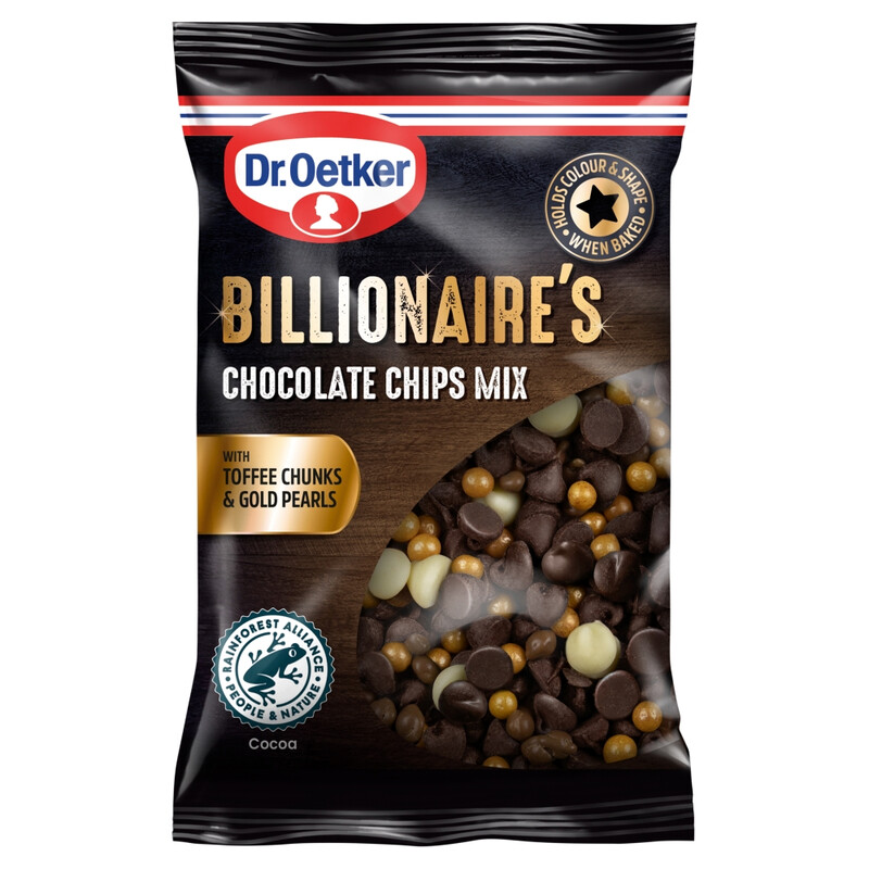 Dr. Oetker Cream/Gold/White Dr Oetker Billionaire's Chocolate Chips Mix 90G