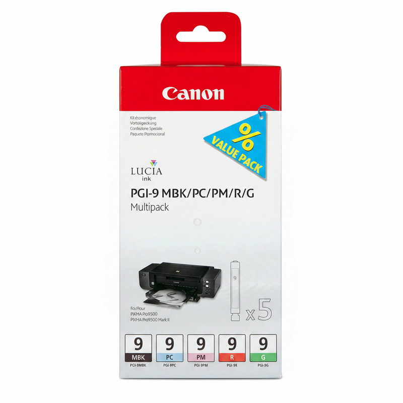Canon PGI-9 MBK/PC/PM/R/G inktcartridge multipack, 5 stuks