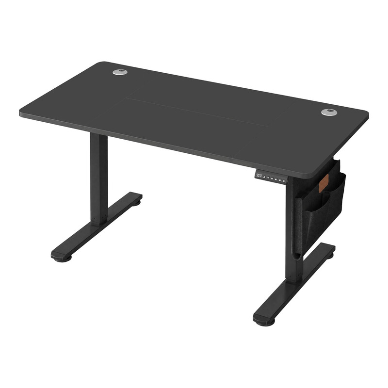 JOYFURNOS In Hoogte Verstelbaar Bureau, 160 x 70 cm, Met Geheugenfunctie en USB-C Aansluiting, Zwart