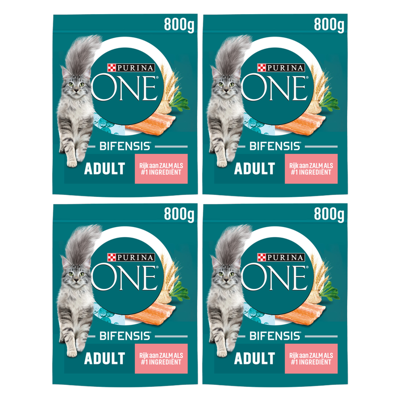 Purina One Adult Saumon - Céréales complètes - 800 g*4