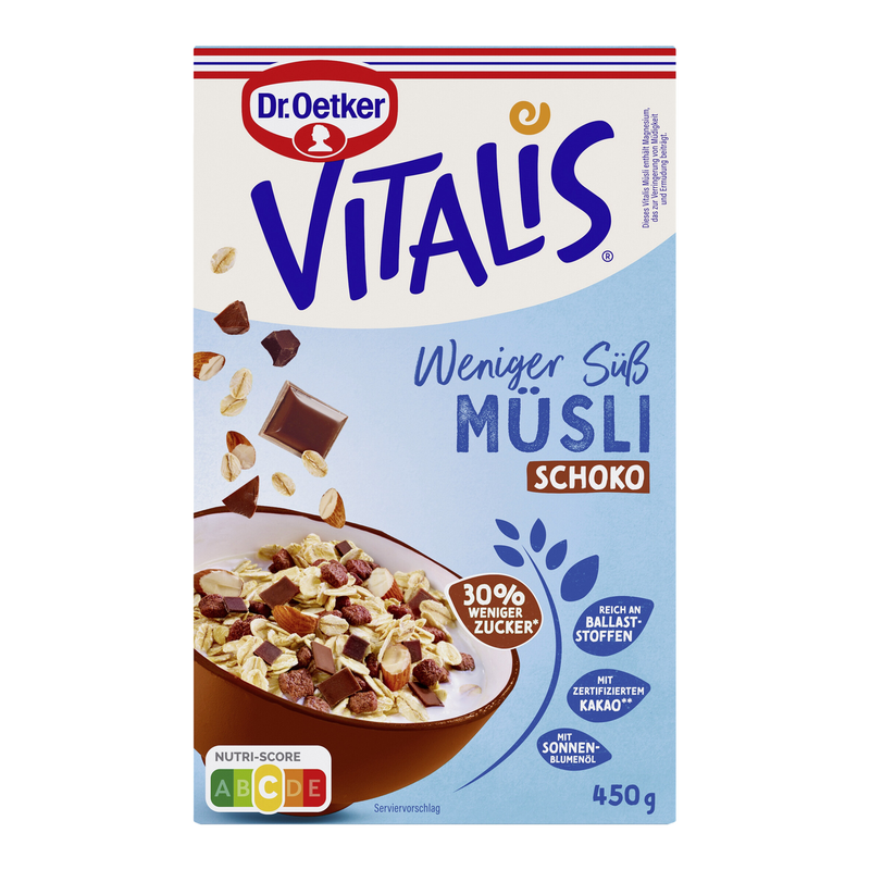 Dr. Oetker Vitalis Weniger Süß Schoko Knuspermüsli 450 g