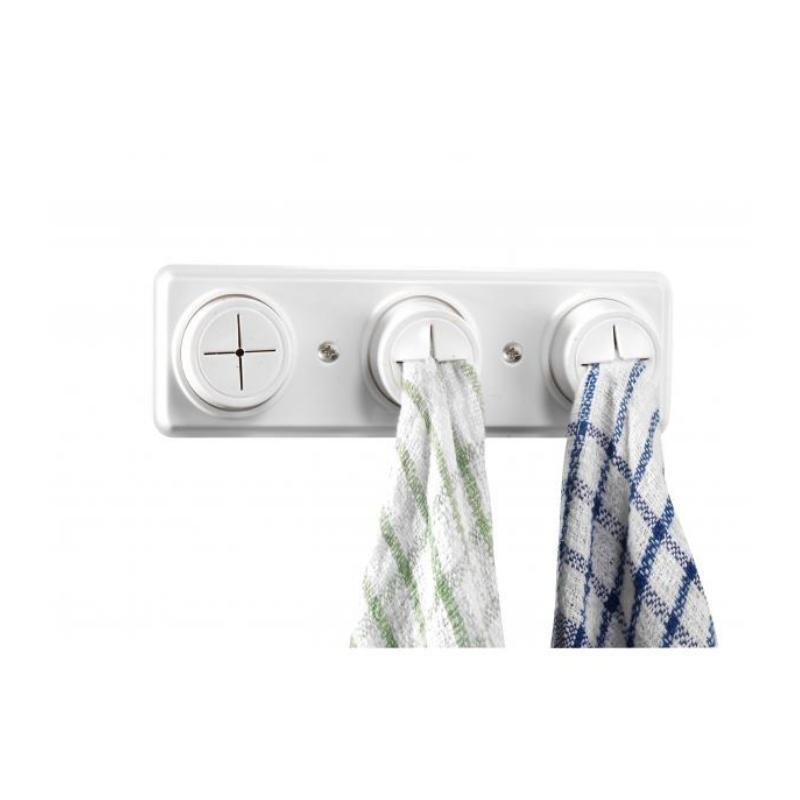 Triple Cloth Holders - White