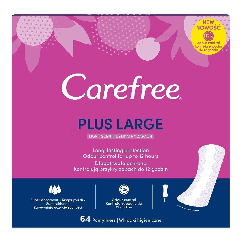 Plus Large Light Scent Pantyliners 64 Liners