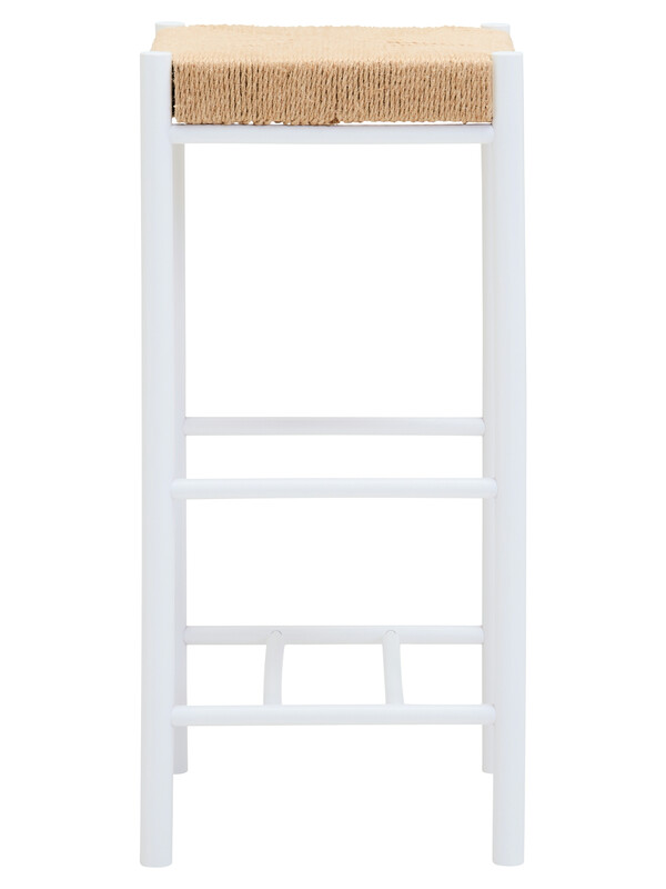 Bar Stool Bandar Beech Wood & Hemp Rope White/Natural