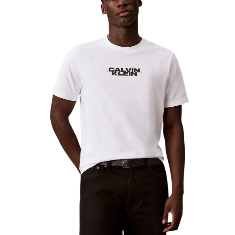 Calvin Klein Men's Ss 20S Washed Spine Graphic Tee - Bright White