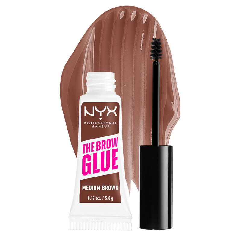 NYX Professional Makeup Tinted Brow Gel - The Brow Glue Instant Styler for Strong, Shaped Eyebrows in Medium Brown