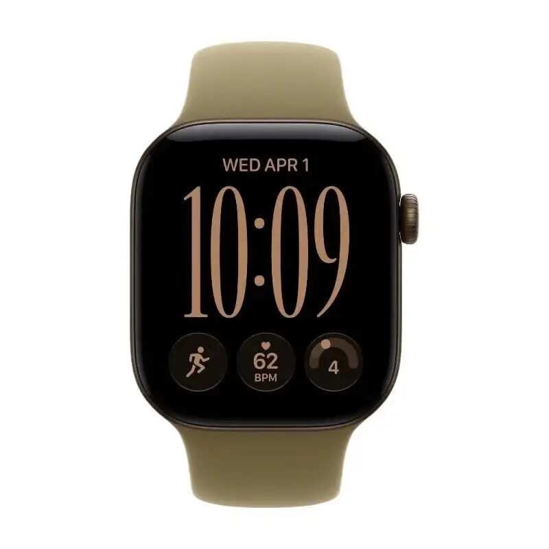 Apple Watch Series 12 GPS 42 mm Dunkelbronze Aluminiumgehäuse mit Oliv Sportarmband - M/L