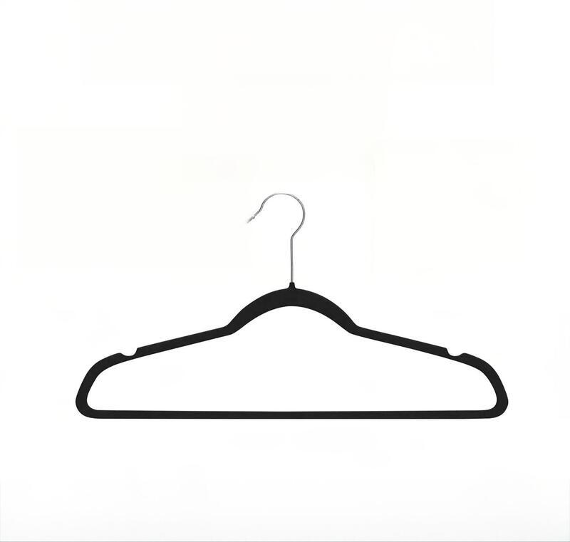 Non-Slip Suit Clothes Hangers, Black, Pack of 20
