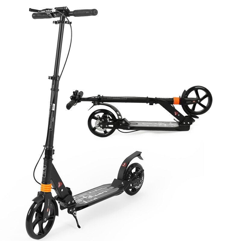 Scooter with 200mm PU Wheels, Adjustable Height, Max Weight Capacity 100kg, Suitable 