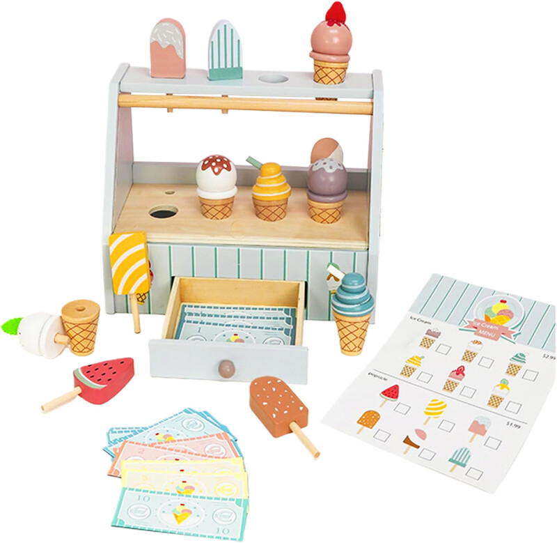 Rilso Holzspielzeug Eiscafé-Set für Kinder