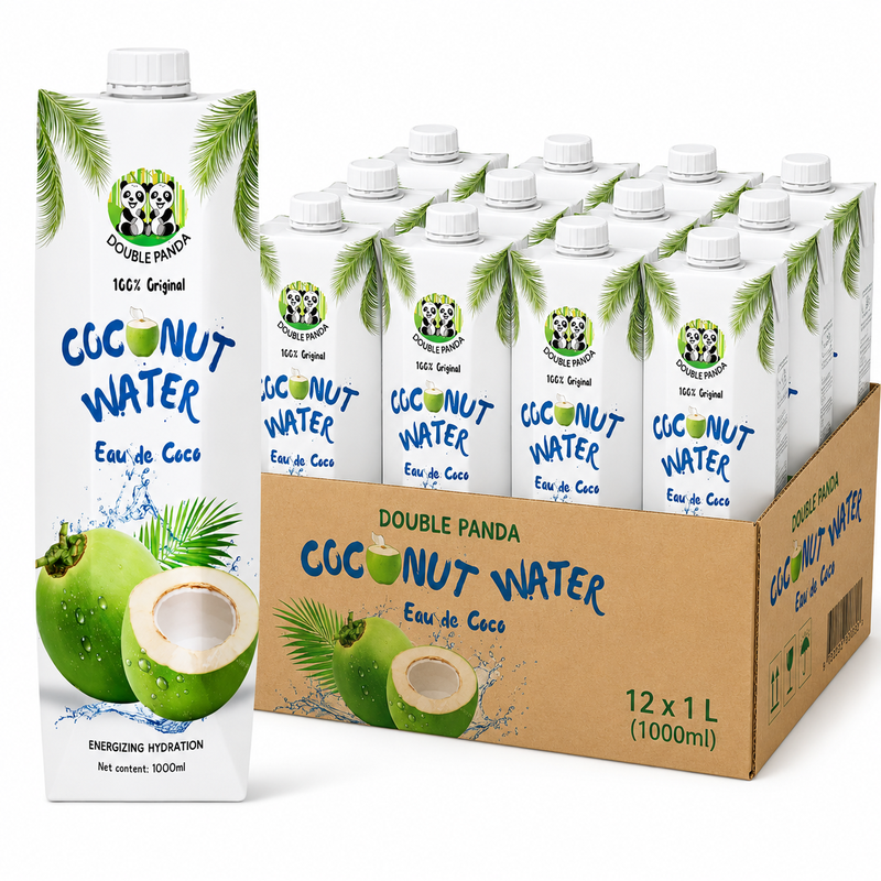 DOUBLE PANDA 100% Natuurlijk Kokoswater 12 x 1 L