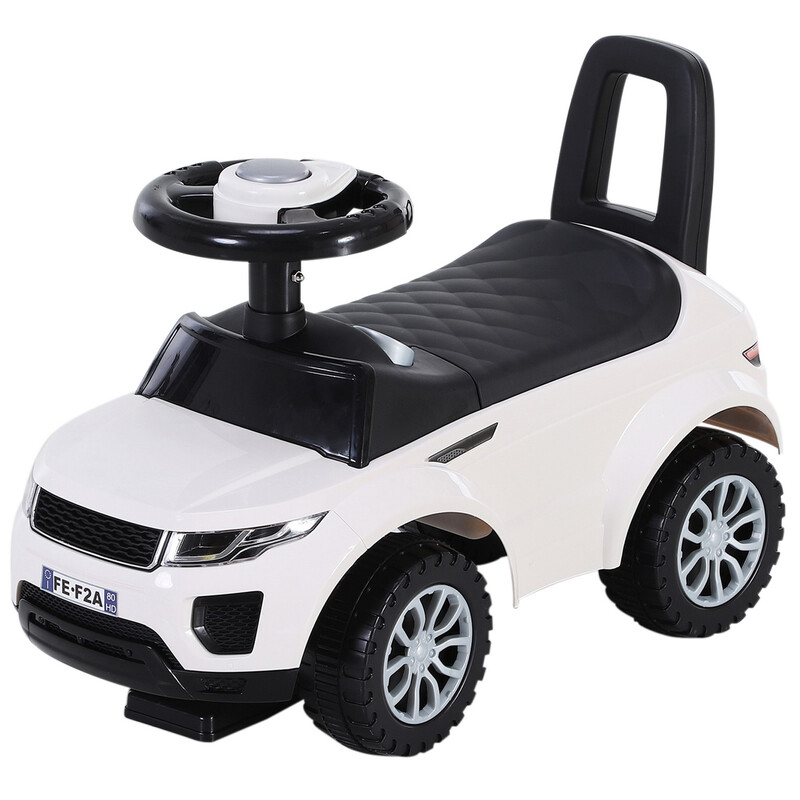 370-083WT HOMCOM 3-in-1 Ride On Car Foot To Floor Slider Toddler w/ Horn Steering Whe