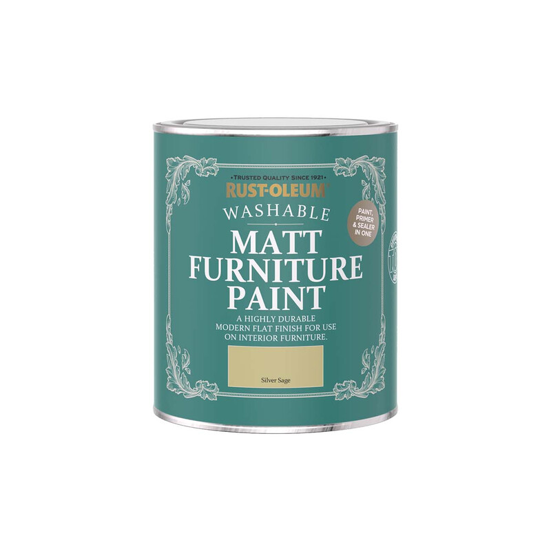 Rust-Oleum Matt Furniture Paint Silver Sage 750Ml