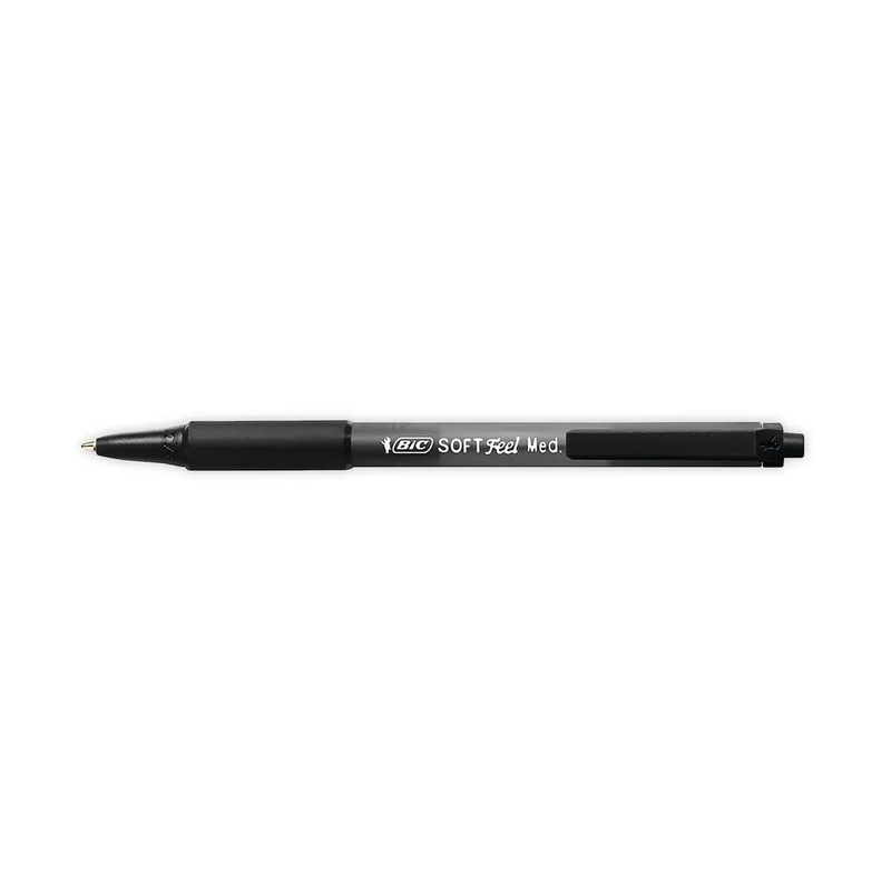 SoftFeel Clic Retractable Ballpoint Pen Black， Pack of 12