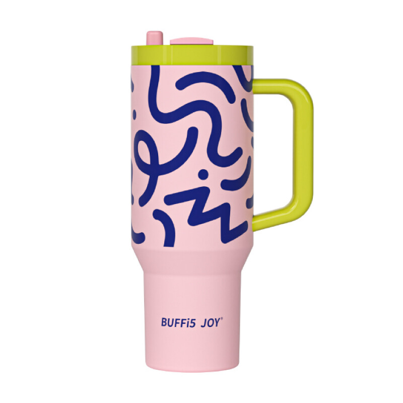 BUFFi5 JOY 316 Edelstahl-Tumbler mit großem Fassungsvermögen, 1200 ml, Pink