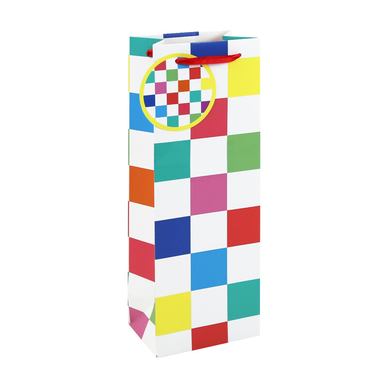 Neon Checkerboard Bottle Bag 12.7 (W) x 35.5 (L) x 9cm (D)