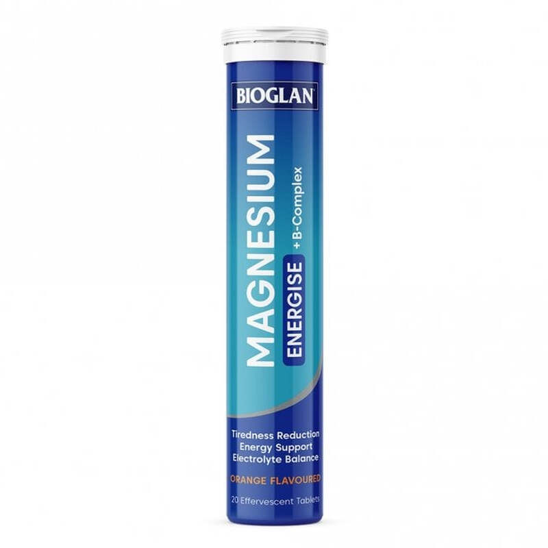 Bioglan Magnesium + B-Complex Effervescent Tablets, Orange, 20 Count