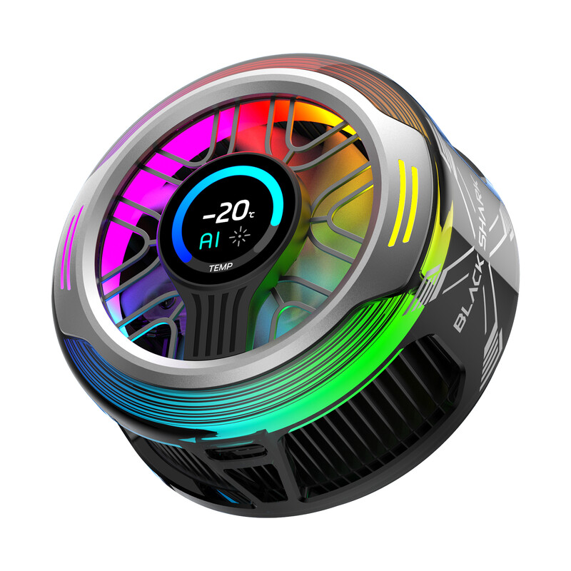 Black Shark Magnetic Phone Cooler 6 Pro – Slim display, magnetische ringplaat, adresseerbare RGB-LED's, app-gestuurde koelventilator voor iPhone MagSafe, Android & iPad – Gaming, streaming & fotografie