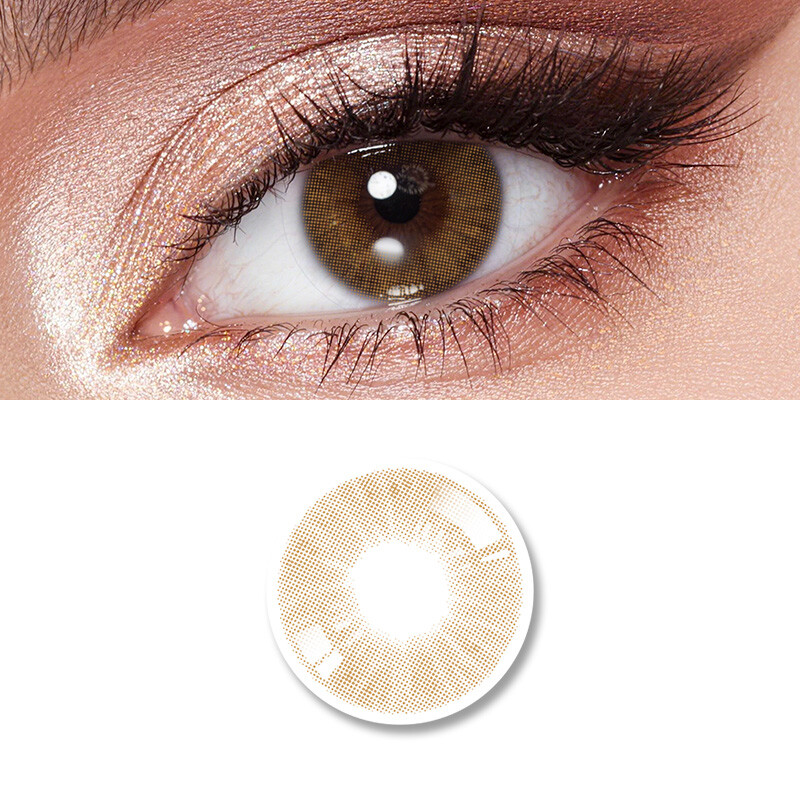 JARWAWA [2-delige set] maandelijkse contactlenzen Hydrocor Ocre-serie DIA 14,2 mm diameter natuurlijk bruin getinte multiraciale contactlenzen watergehalte 40% natuurlijke mode make-up geschikt voor dagelijks gebruik, werk en datingsfeer make-up comfortab