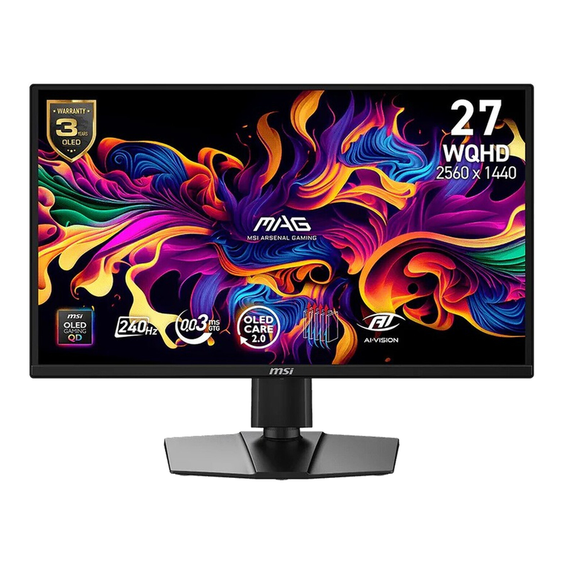 MSI MAG 272QP QD-OLED X24 26,5 inch QD-OLED WQHD 16:9 240 Hz 400 cd/m² 0,03 ms 2x HDMI DP USB Type-C