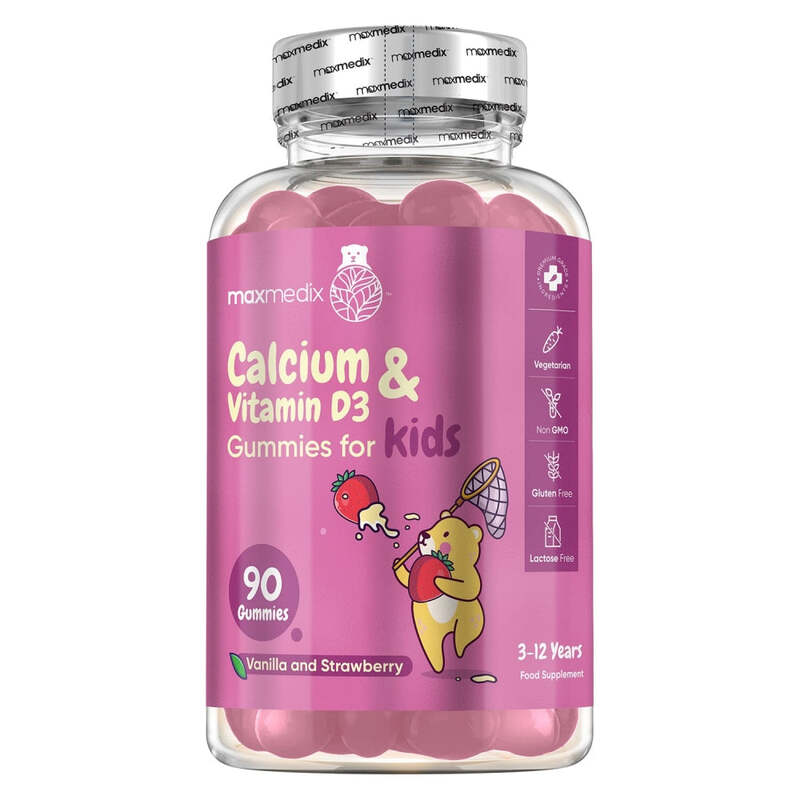 maxmedix Calcium mit Vitamin D3 für Kinder, 90 Gummibärchen