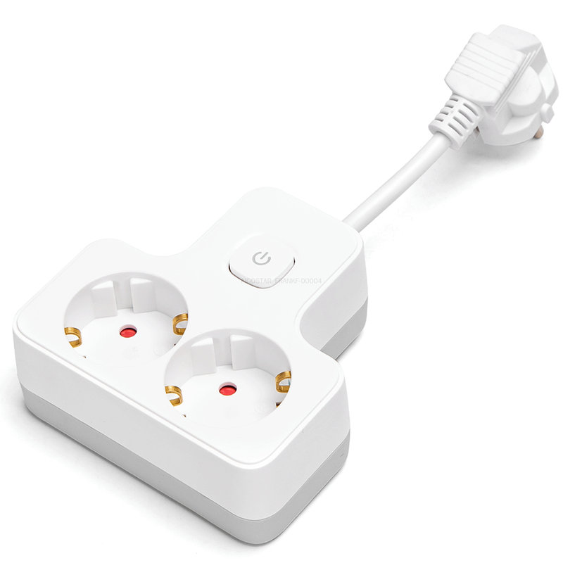 Aigostar Steckdosenleiste deutscher Standard, achtförmige Steckdose, 2-polig, 5 cm ultrakurzes Kabel