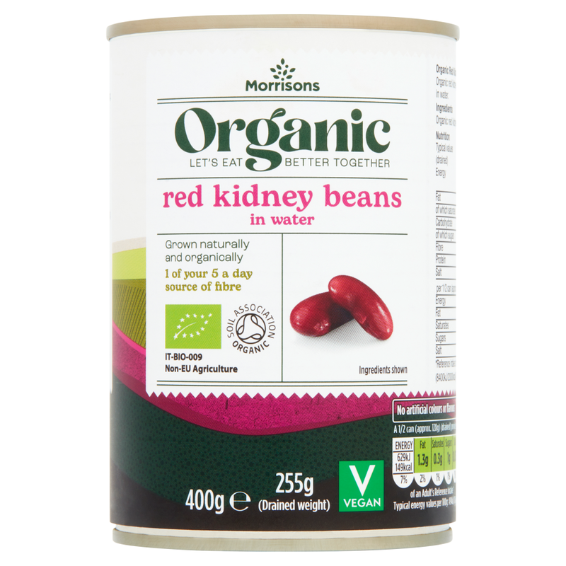 Morrisons Organic Red Kidney Beans In Water 400G