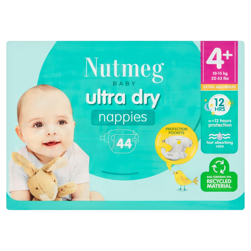 Baby Ultra Dry Size 4+ 44 Pack