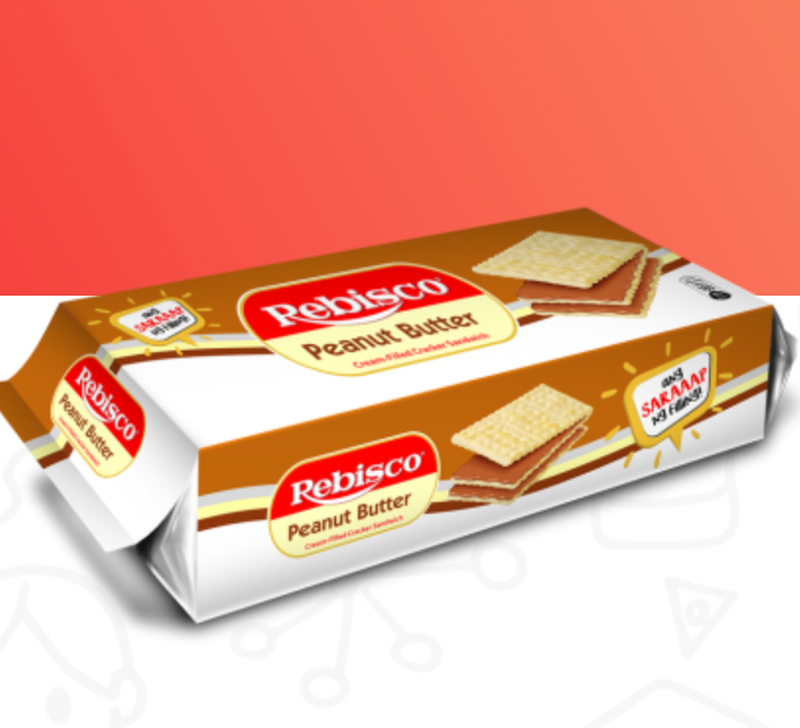Rebisco Cream Peanut Butter Filled Cracker Sandwich 10 Pack - 32G