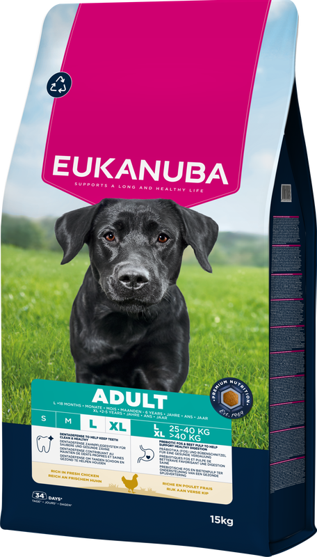 Eukanuba Life Care hondenvoer voor volwassen honden, groot, kip, 15 kg