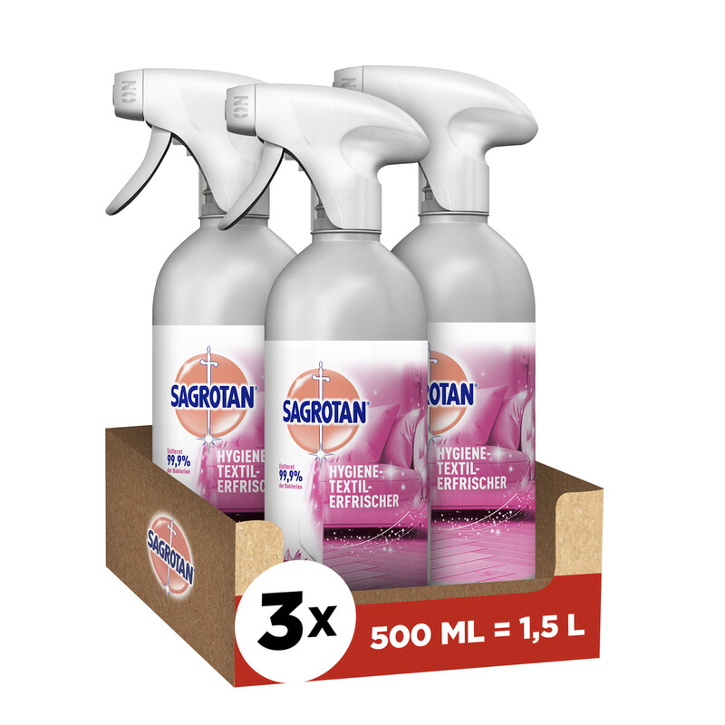 Sagrotan Hygiene-Textilerfrischer Wasserlilie 500ml x3