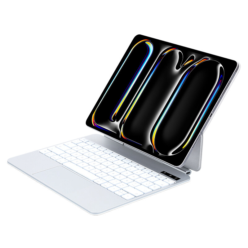 VoxorAI / Apple – Tastatur für iPad Pro: Weiß. Geeignet für das 11-Zoll-iPad Pro mit M5/M4-Chip. Kabellose Tastatur. iPad Pro-Tastatur. Apple-Tastatur.